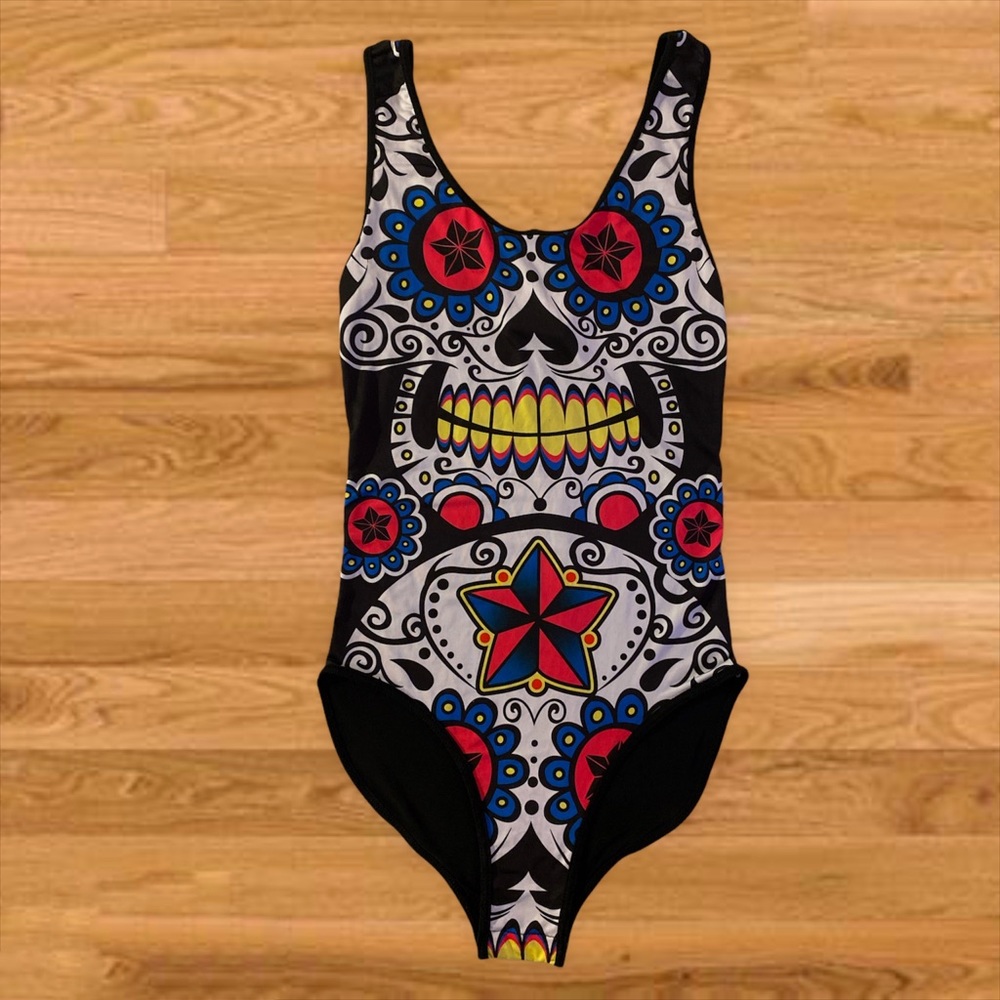 BodyRage Intimates Day of the Dead Bodysuit